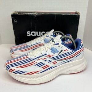 Saucony Guide 15 White/Red/Blue Running Shoes S10684-76 Women's Sz 9 LKNW! w/Box